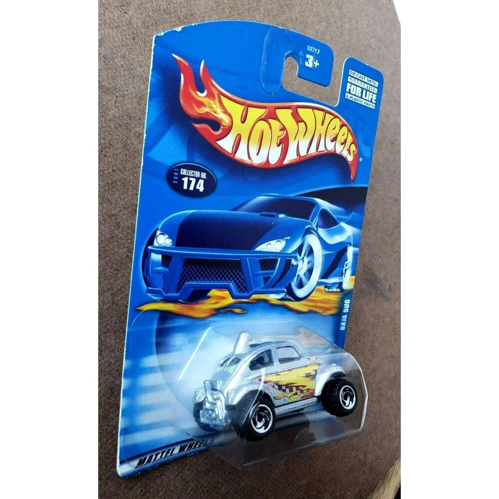 2001 Hot Wheels BAJA BUG Metallic Silver Mainline Collector 174 1:64 OR Sawblade
